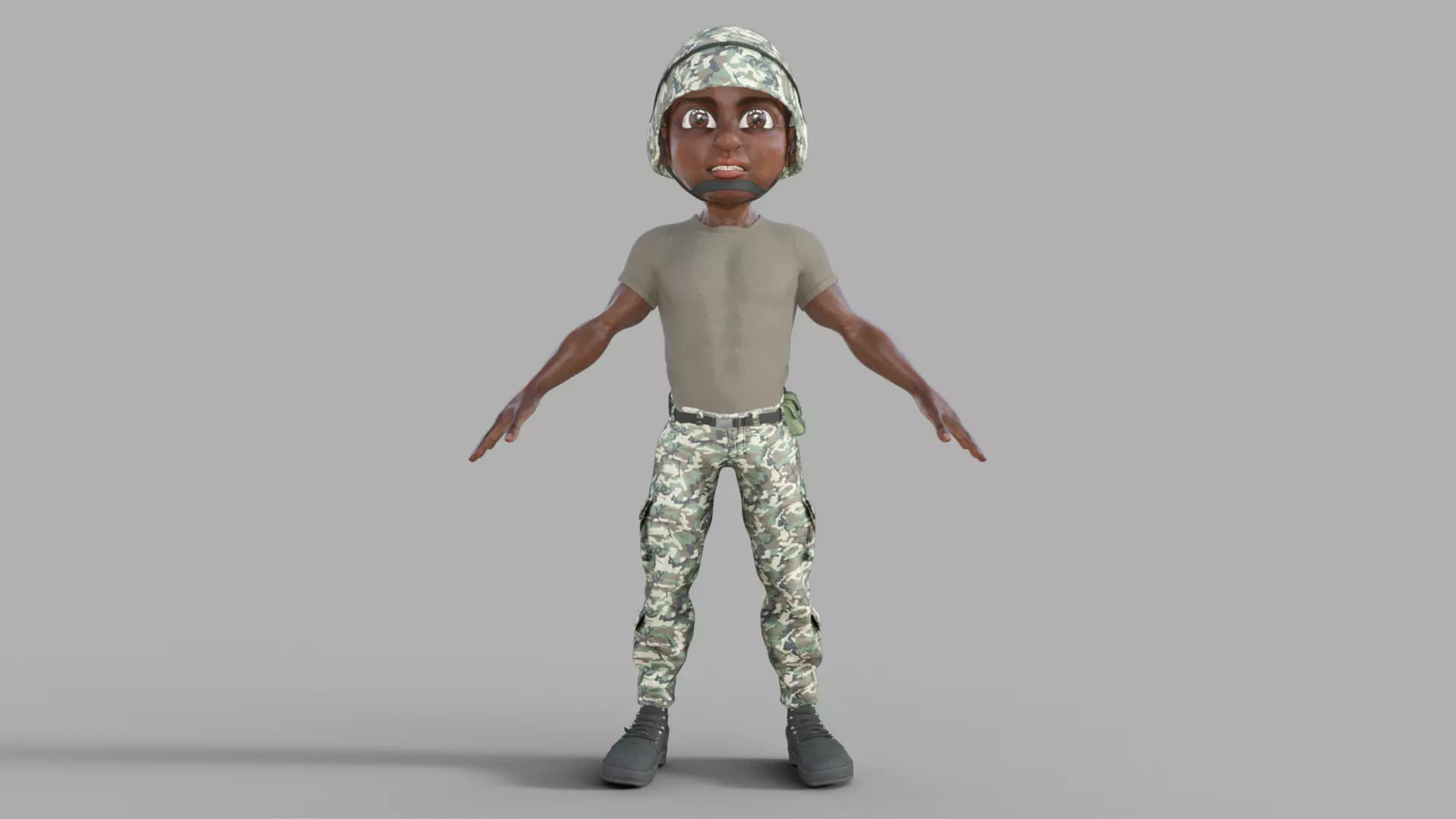 3D Cartoon Soldier 3D model_0