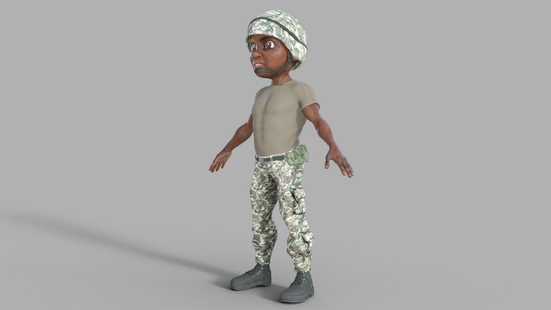 3D Cartoon Soldier 3D model_1