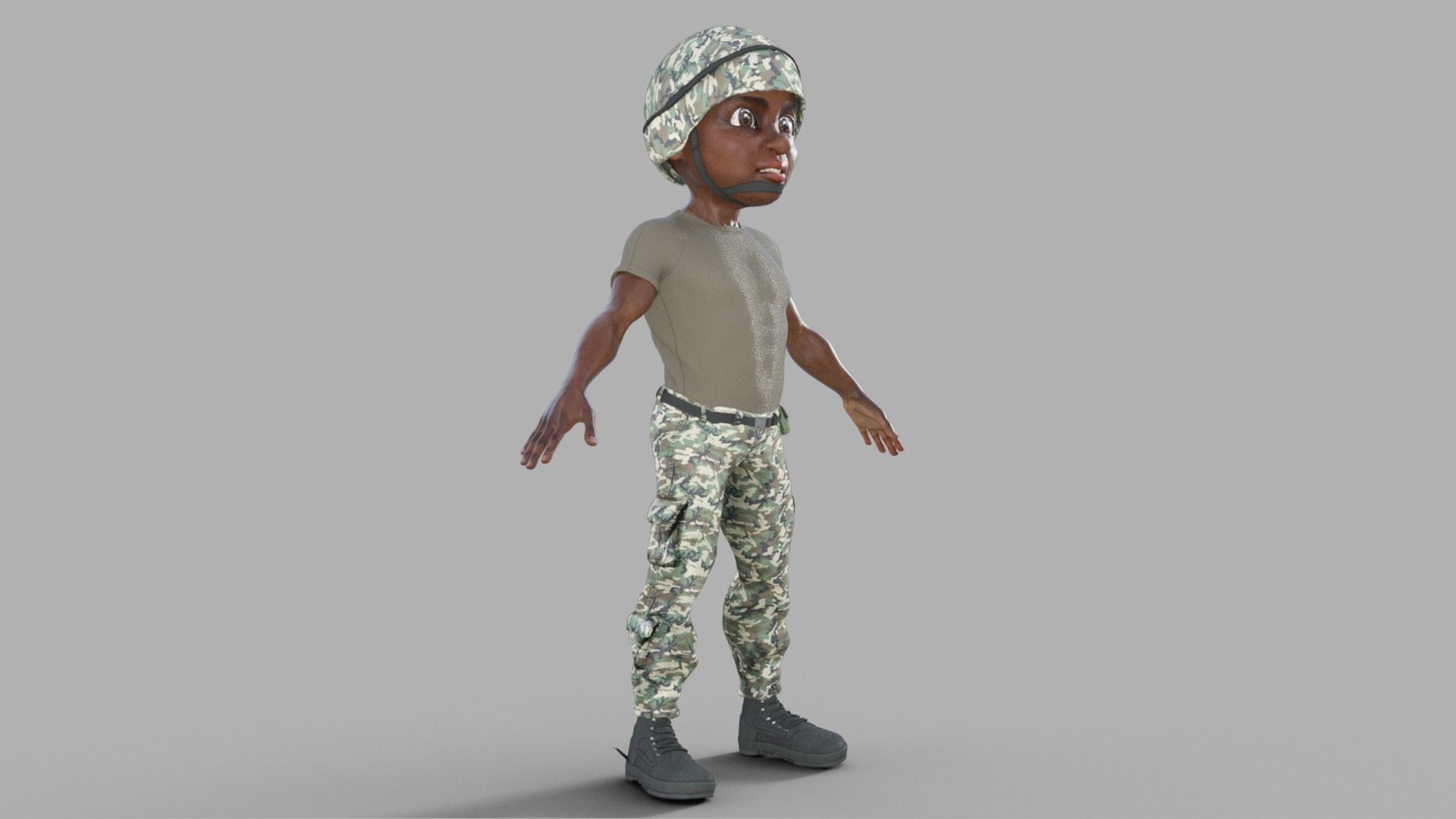 3D Cartoon Soldier 3D model_7
