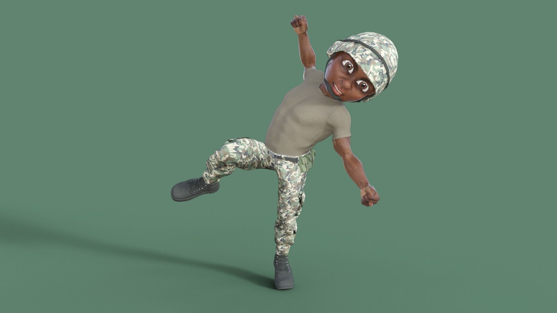 3D Cartoon Soldier 3D model_23