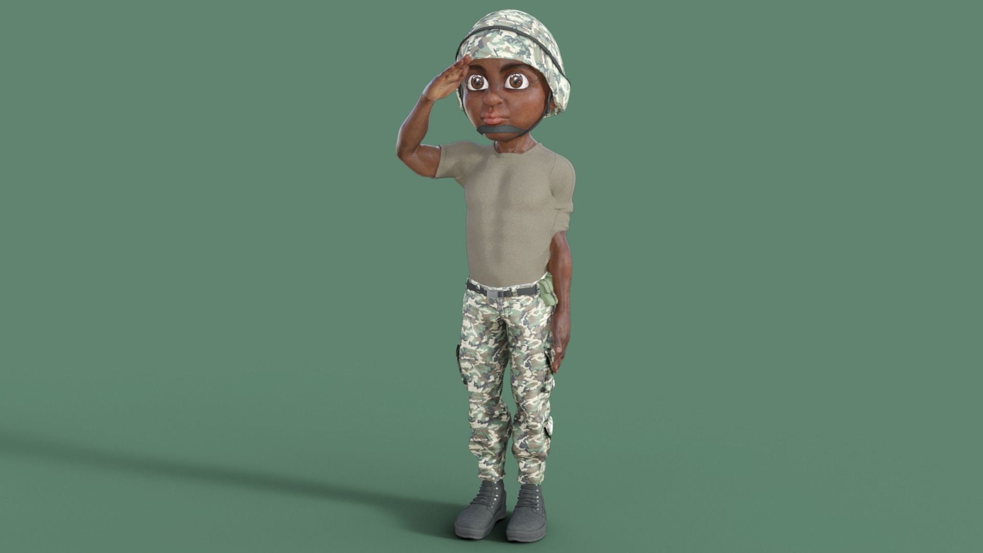 3D Cartoon Soldier 3D model_16