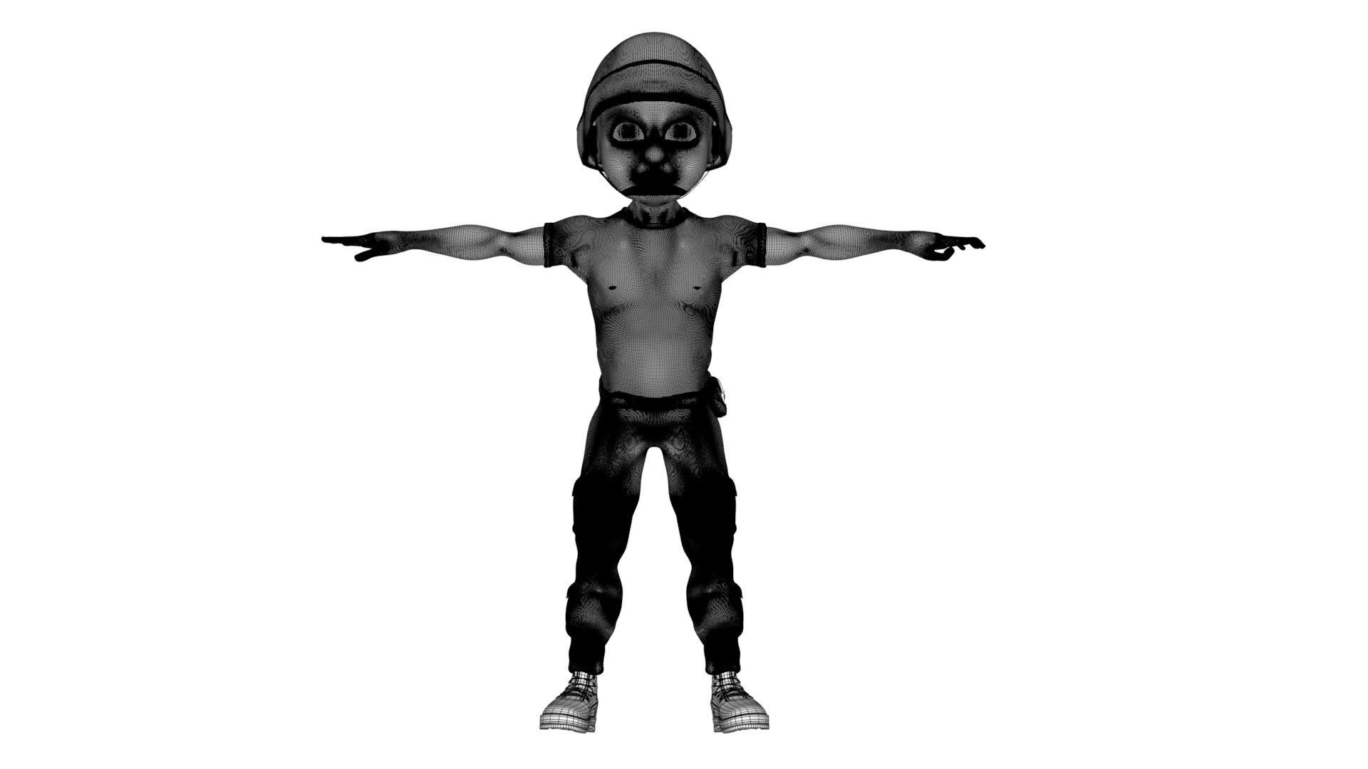 3D Cartoon Soldier 3D model_25