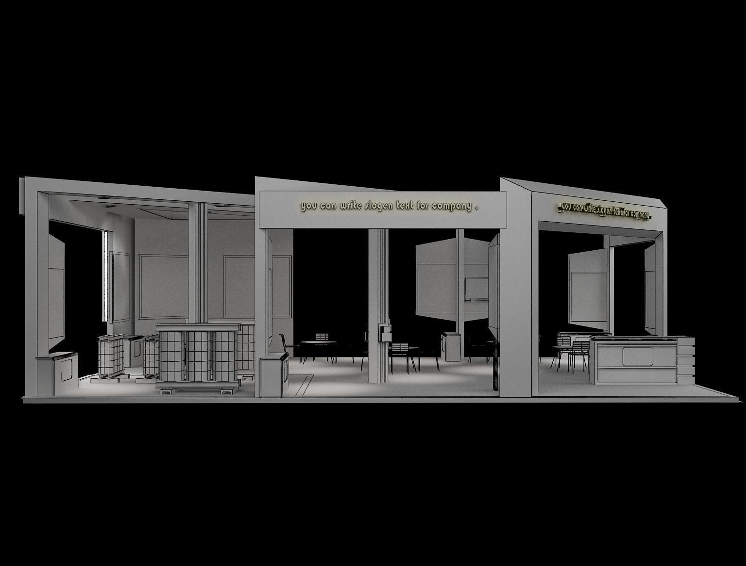 Booth Exhibition Stand a60 3D model_5