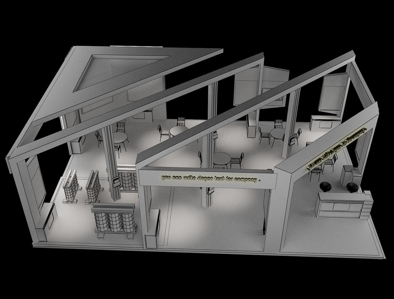 Booth Exhibition Stand a60 3D model_1