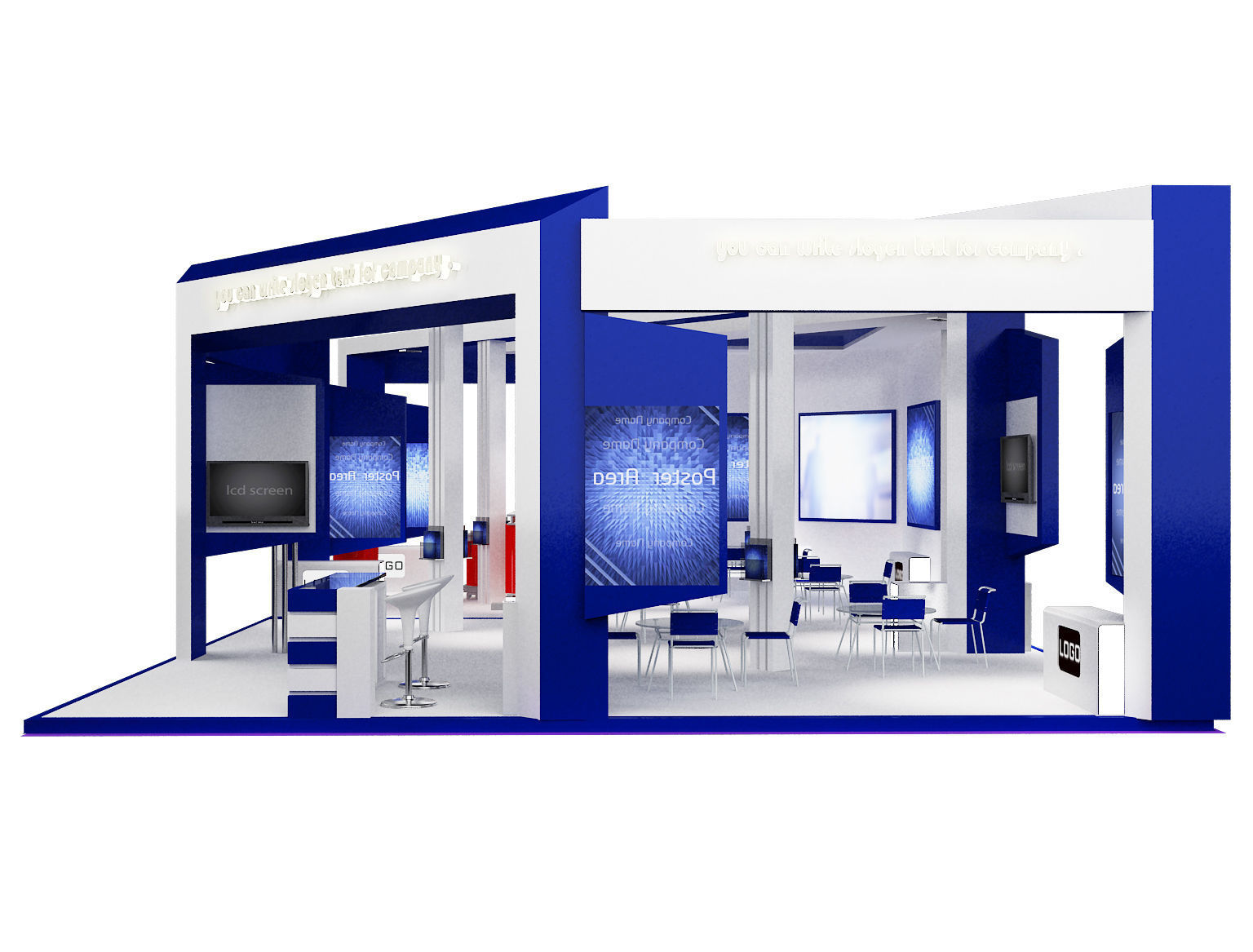 Booth Exhibition Stand a60 3D model_10