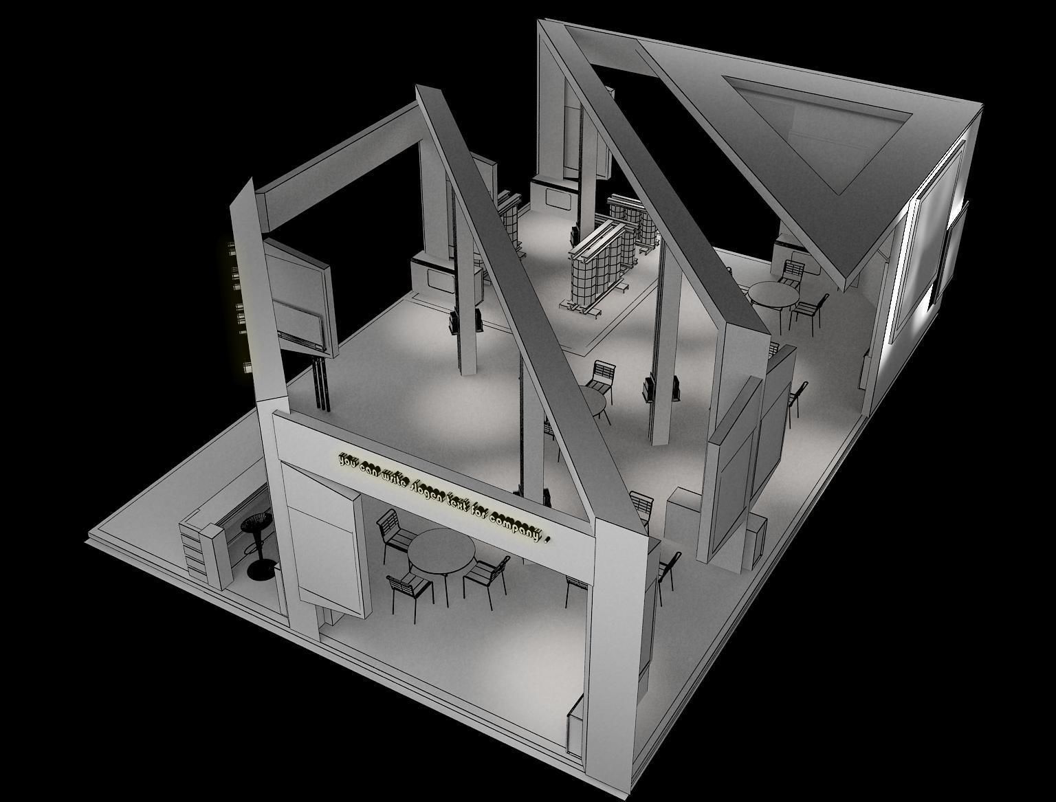 Booth Exhibition Stand a60 3D model_15