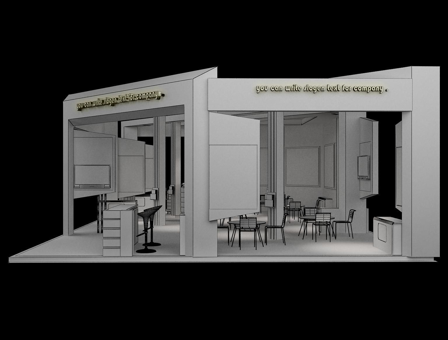 Booth Exhibition Stand a60 3D model_11