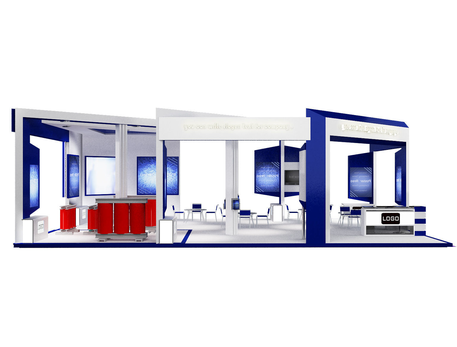 Booth Exhibition Stand a60 3D model_4