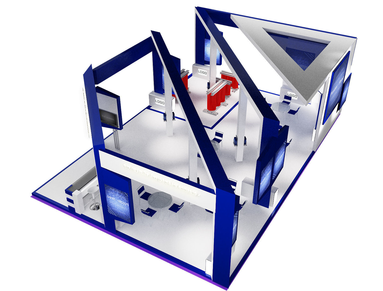 Booth Exhibition Stand a60 3D model_14