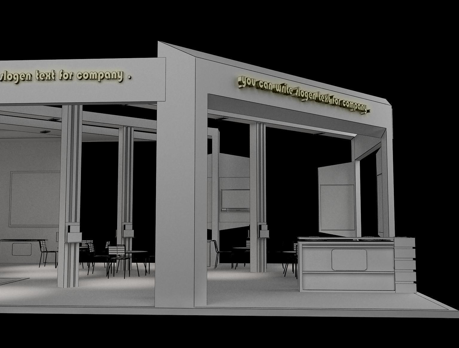 Booth Exhibition Stand a60 3D model_7