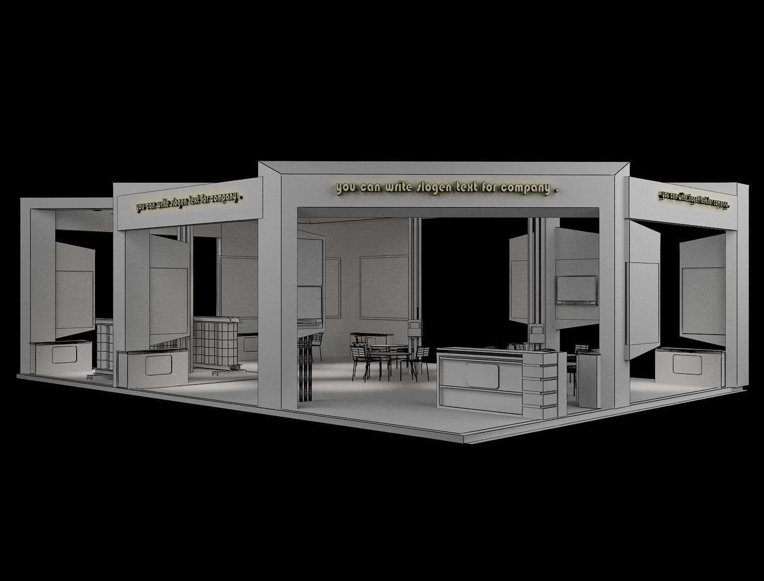 Booth Exhibition Stand a60 3D model_3