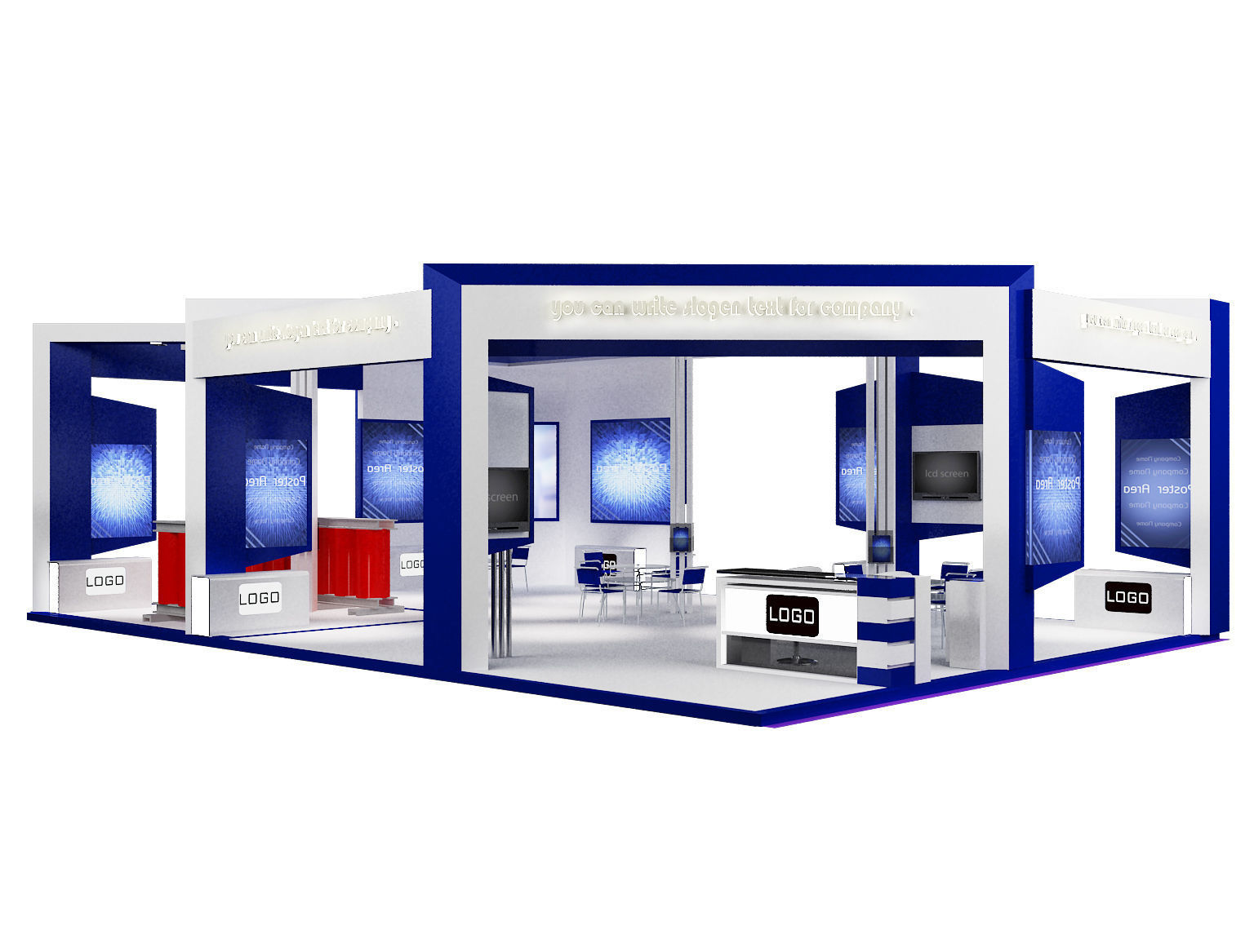 Booth Exhibition Stand a60 3D model_2
