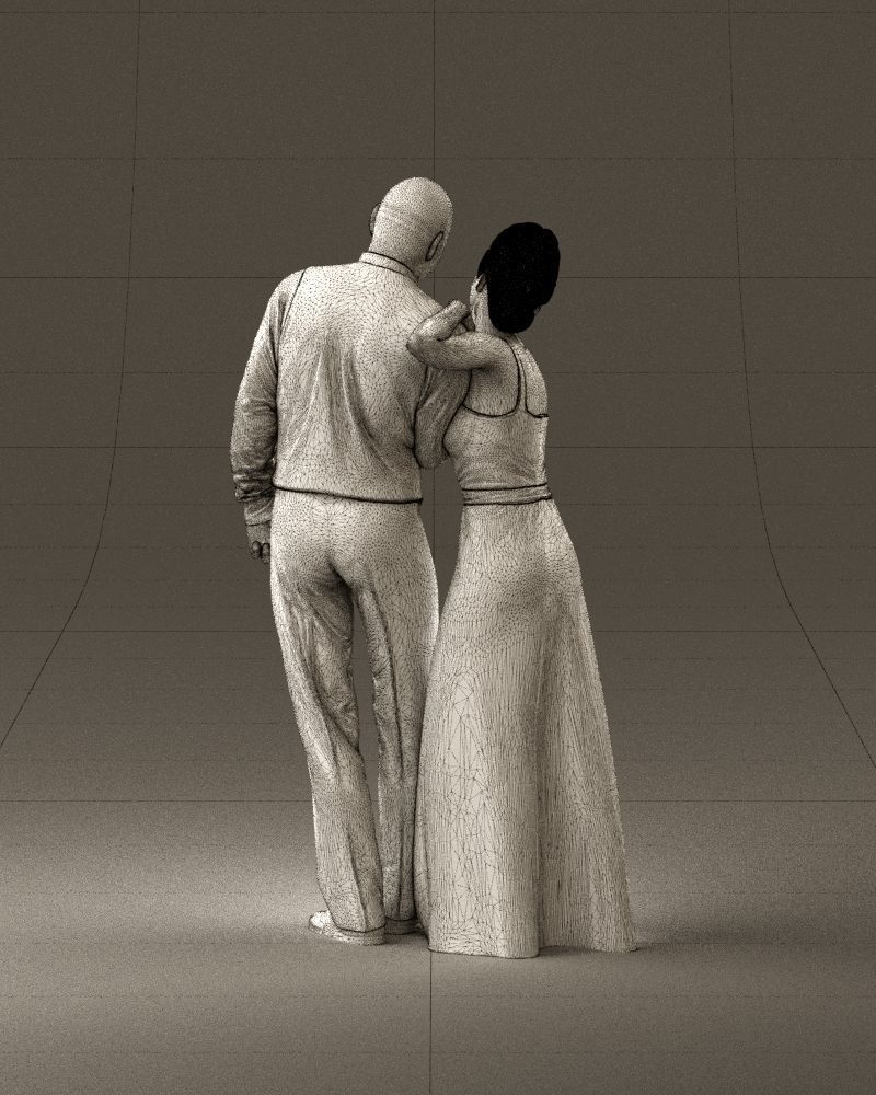 001033 skinhead man in white with  woman in dress 3D Print Ready 3D print model_30