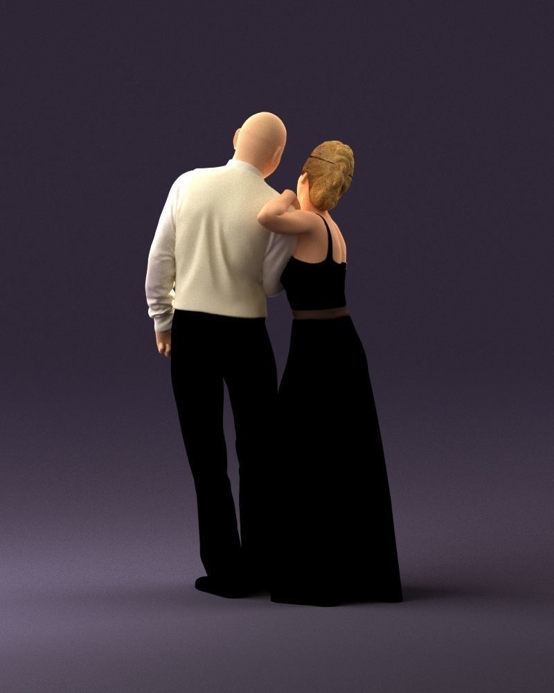 001033 skinhead man in white with  woman in dress 3D Print Ready 3D print model_18