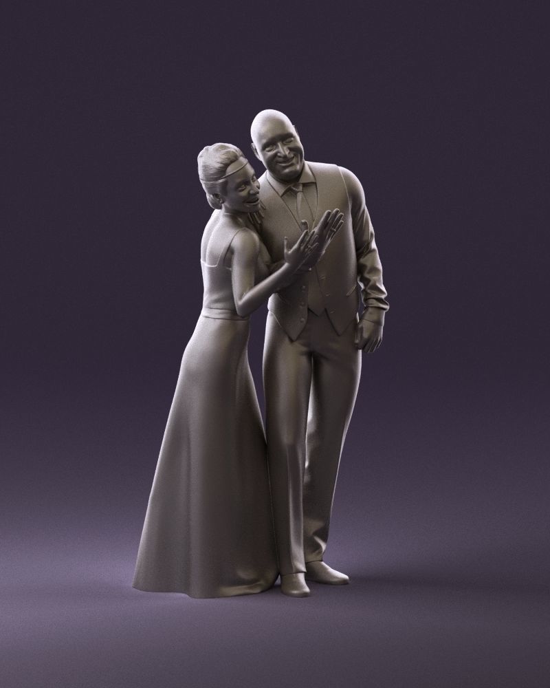 001033 skinhead man in white with  woman in dress 3D Print Ready 3D print model_2