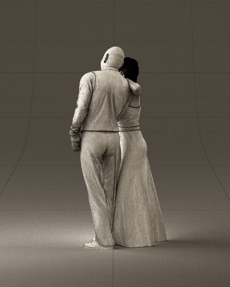 001033 skinhead man in white with  woman in dress 3D Print Ready 3D print model_31