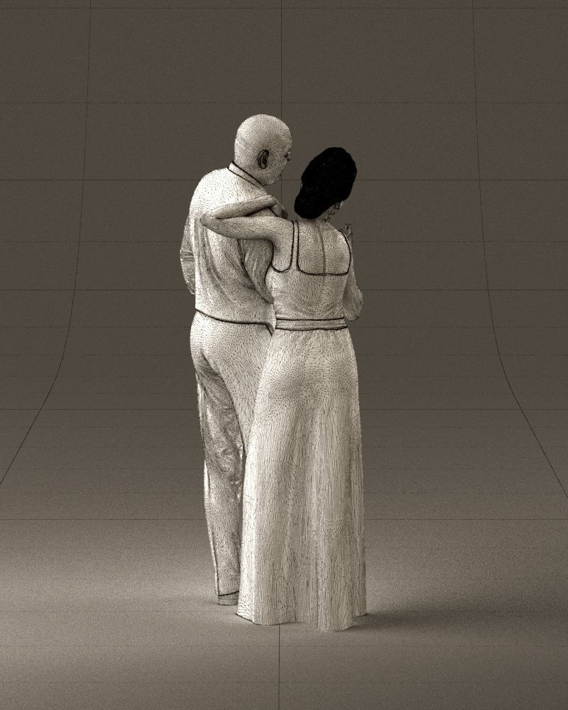 001033 skinhead man in white with  woman in dress 3D Print Ready 3D print model_29
