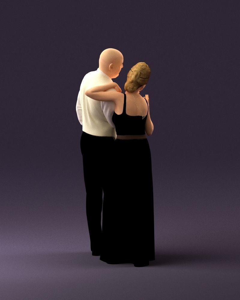 001033 skinhead man in white with  woman in dress 3D Print Ready 3D print model_17