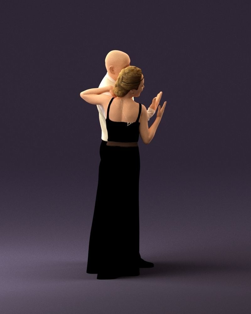 001033 skinhead man in white with  woman in dress 3D Print Ready 3D print model_16