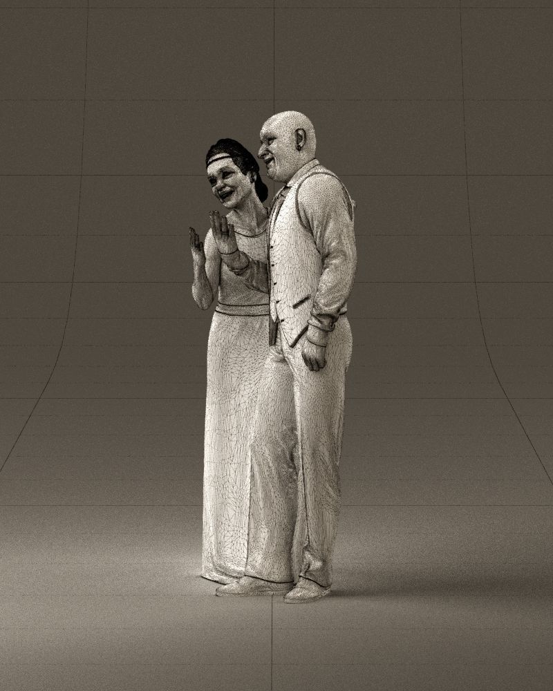 001033 skinhead man in white with  woman in dress 3D Print Ready 3D print model_33