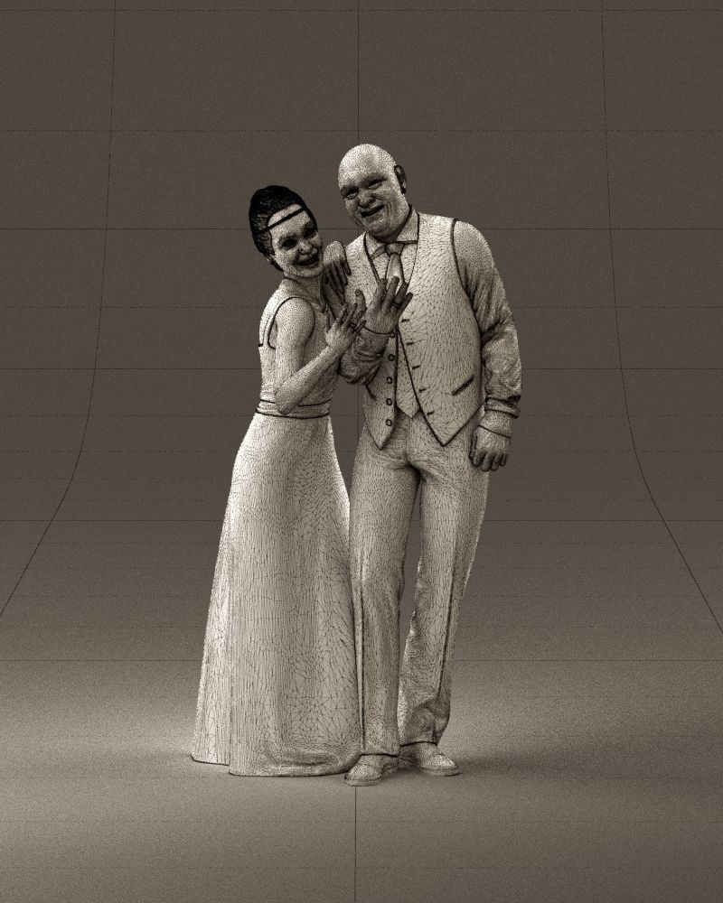 001033 skinhead man in white with  woman in dress 3D Print Ready 3D print model_24