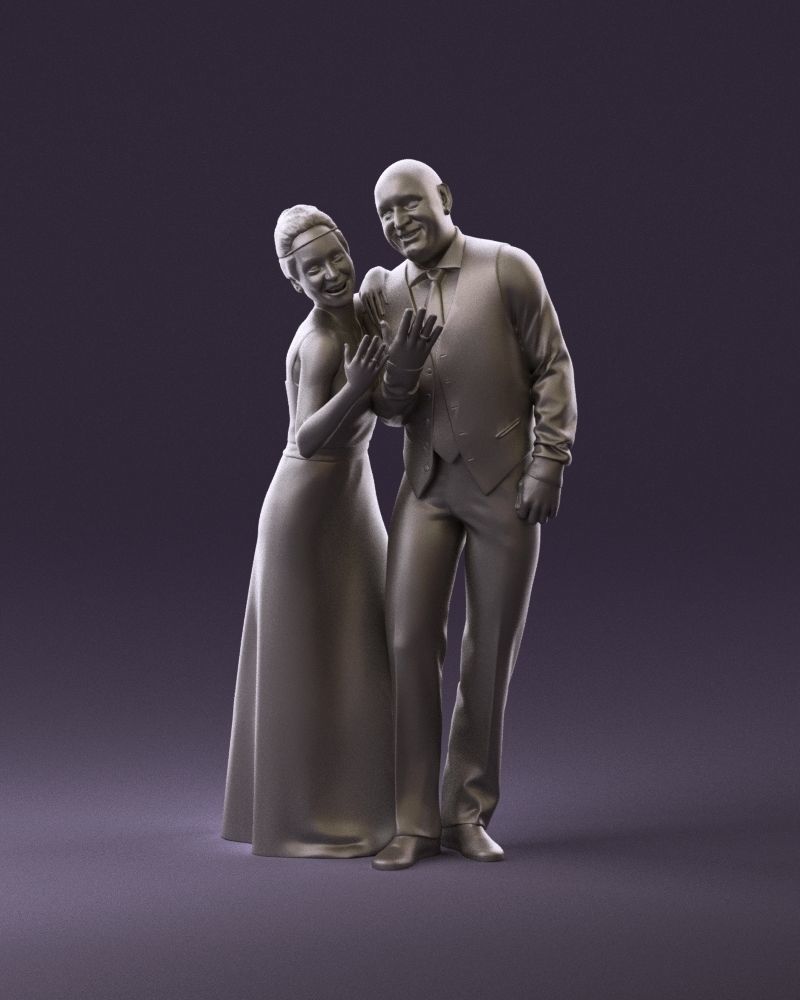 001033 skinhead man in white with  woman in dress 3D Print Ready 3D print model_11