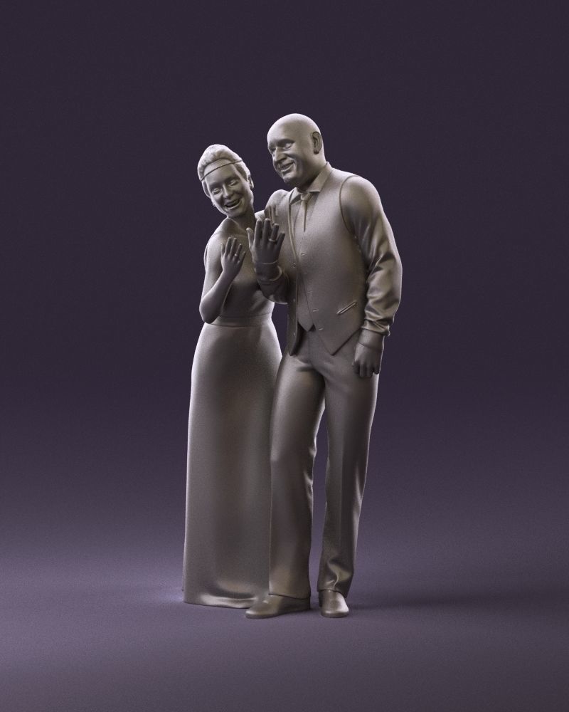001033 skinhead man in white with  woman in dress 3D Print Ready 3D print model_10