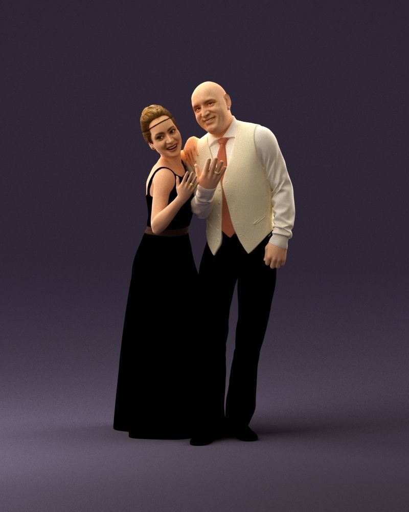 001033 skinhead man in white with  woman in dress 3D Print Ready 3D print model_23