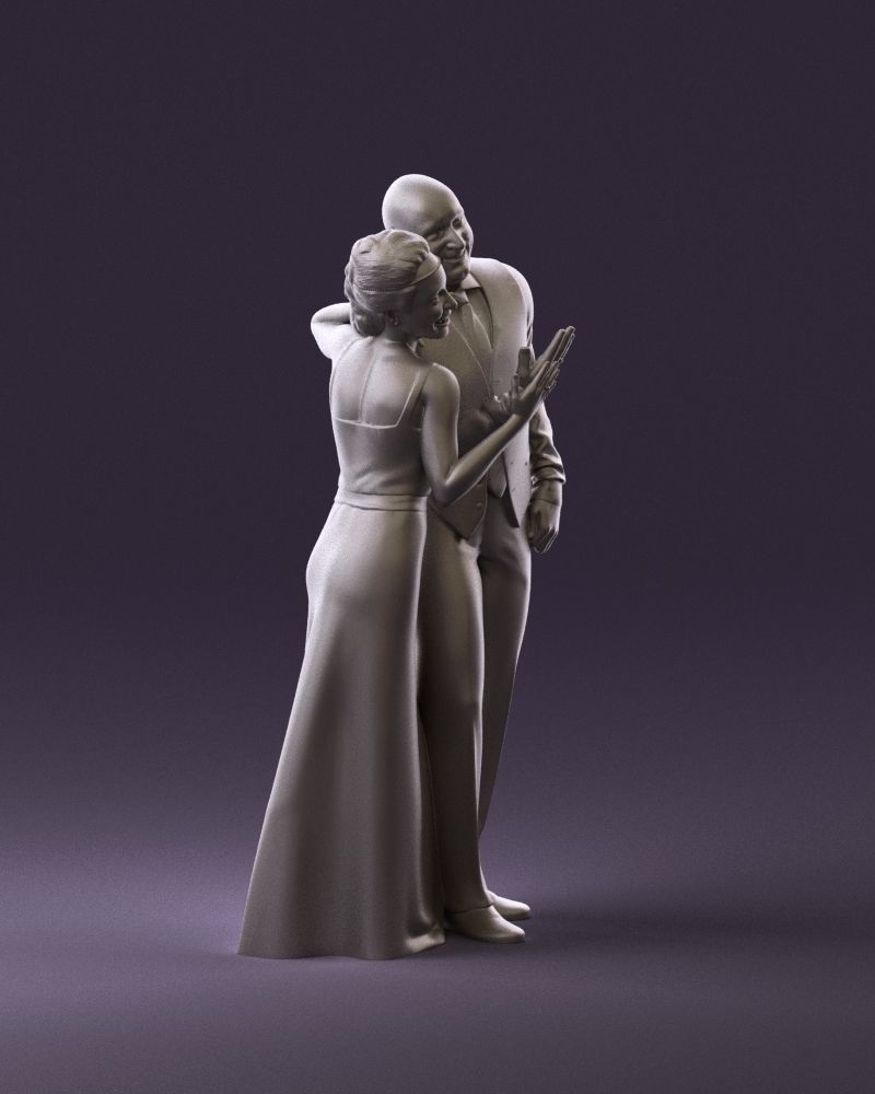 001033 skinhead man in white with  woman in dress 3D Print Ready 3D print model_3