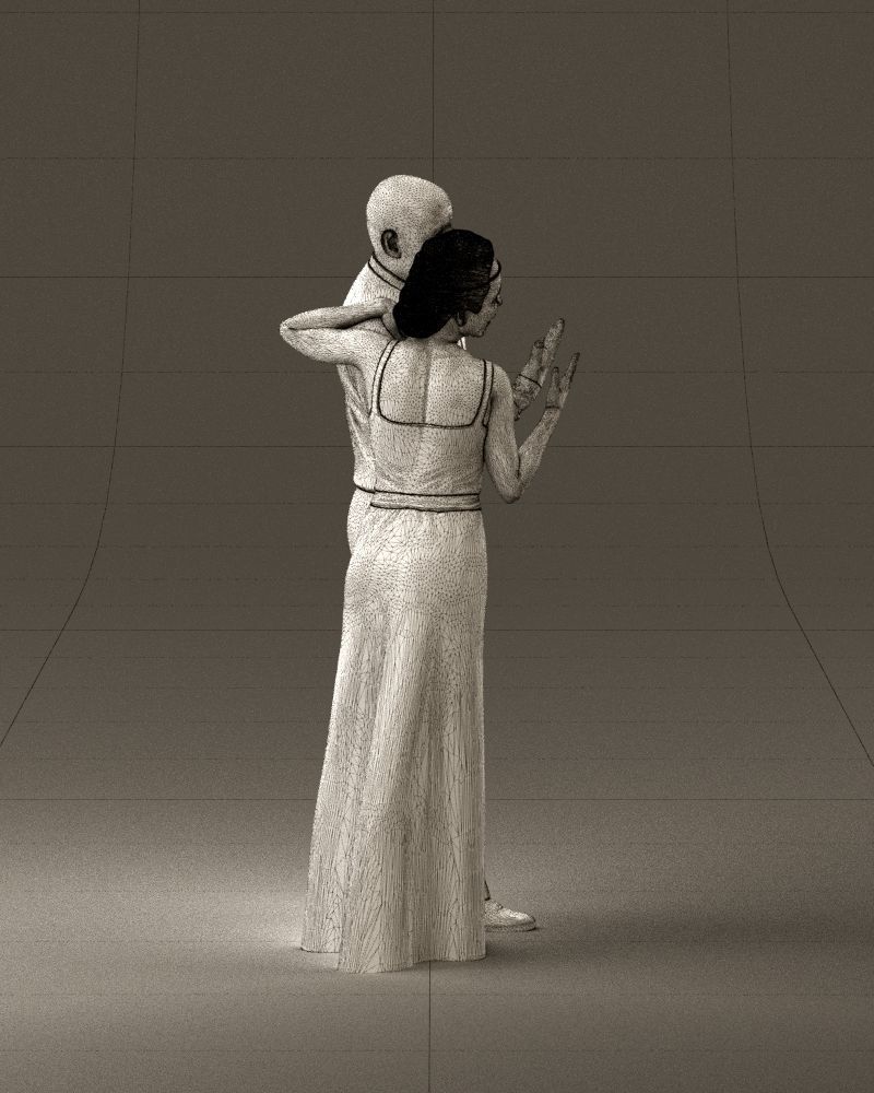 001033 skinhead man in white with  woman in dress 3D Print Ready 3D print model_28