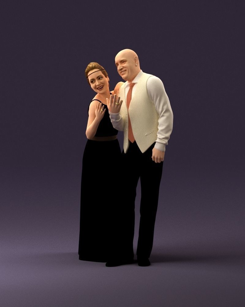 001033 skinhead man in white with  woman in dress 3D Print Ready 3D print model_22