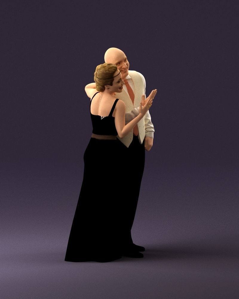 001033 skinhead man in white with  woman in dress 3D Print Ready 3D print model_15