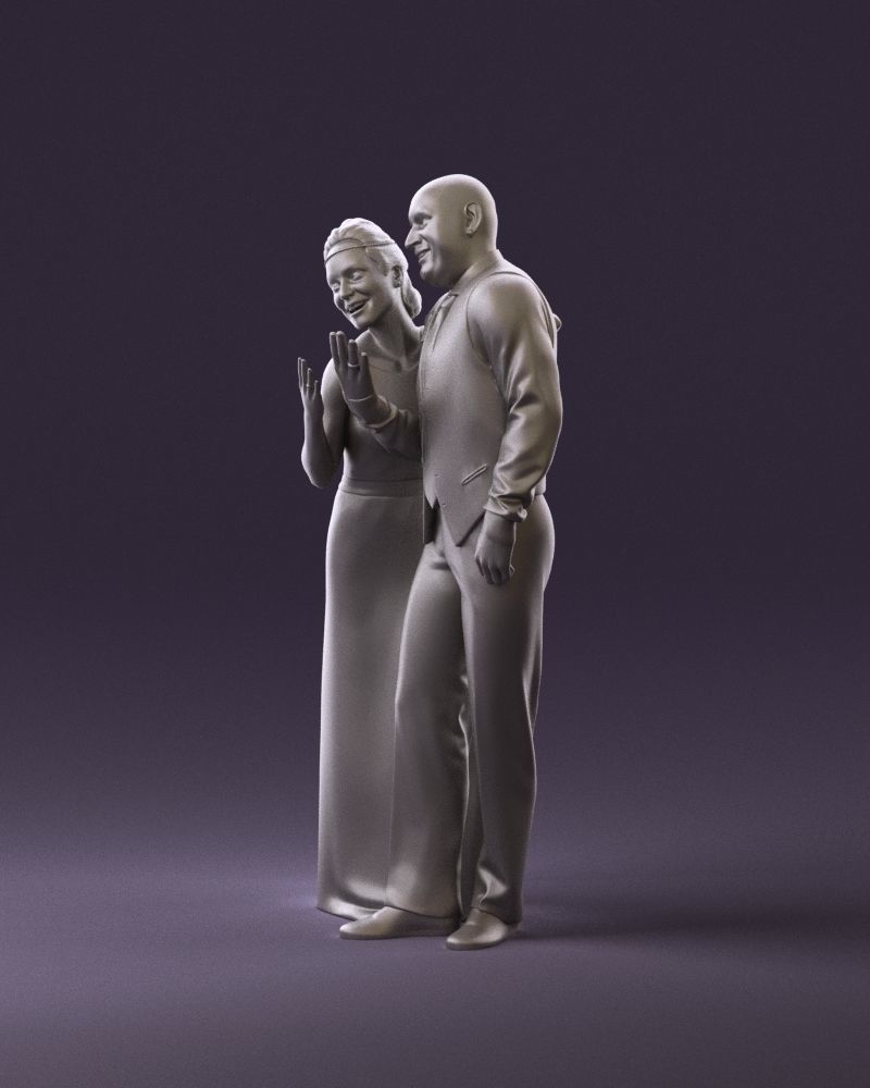 001033 skinhead man in white with  woman in dress 3D Print Ready 3D print model_9