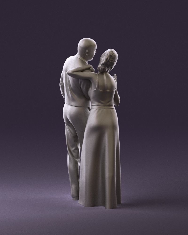 001033 skinhead man in white with  woman in dress 3D Print Ready 3D print model_5