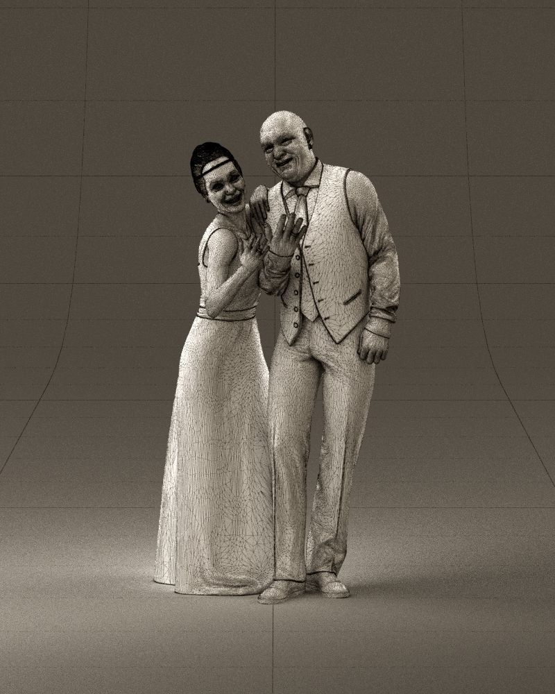 001033 skinhead man in white with  woman in dress 3D Print Ready 3D print model_35