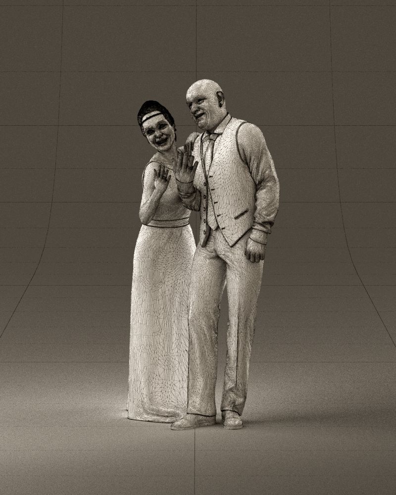 001033 skinhead man in white with  woman in dress 3D Print Ready 3D print model_34