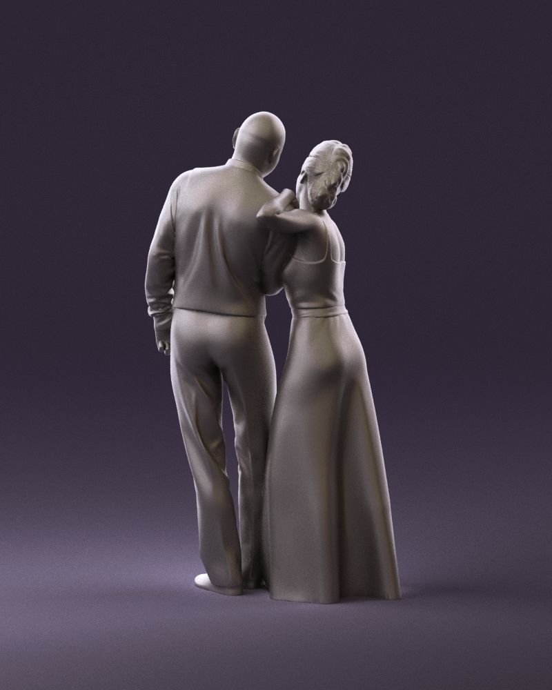 001033 skinhead man in white with  woman in dress 3D Print Ready 3D print model_6