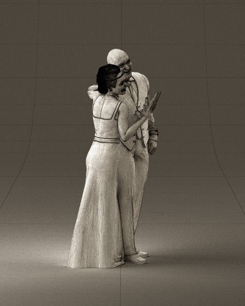 001033 skinhead man in white with  woman in dress 3D Print Ready 3D print model_27