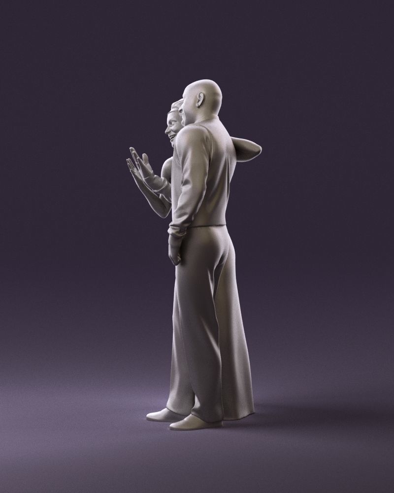 001033 skinhead man in white with  woman in dress 3D Print Ready 3D print model_8
