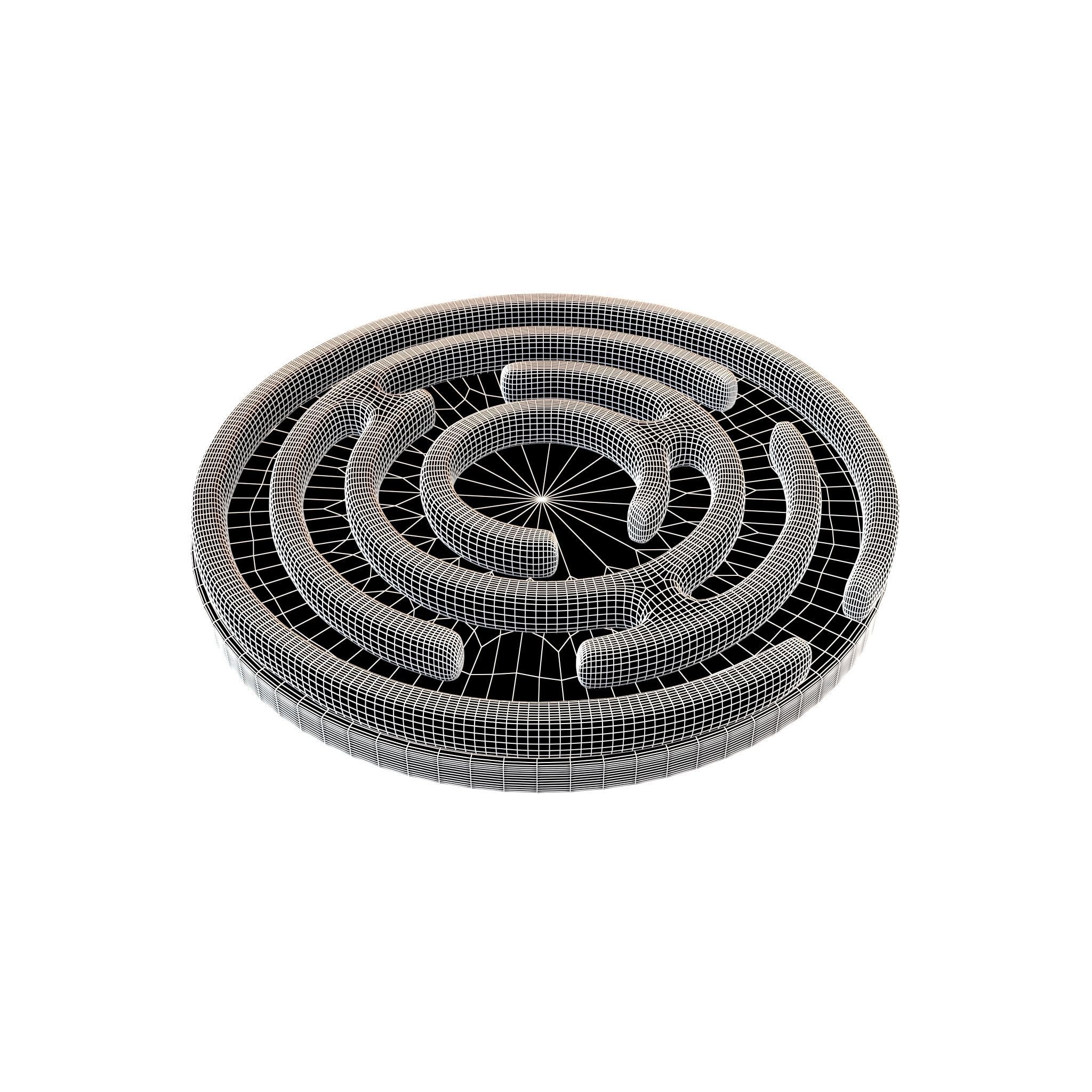 Circular Labyrinth v1 001 Low-poly 3D model_6