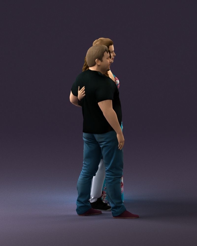 001037 family man and two woman in shirts with 3D model_4