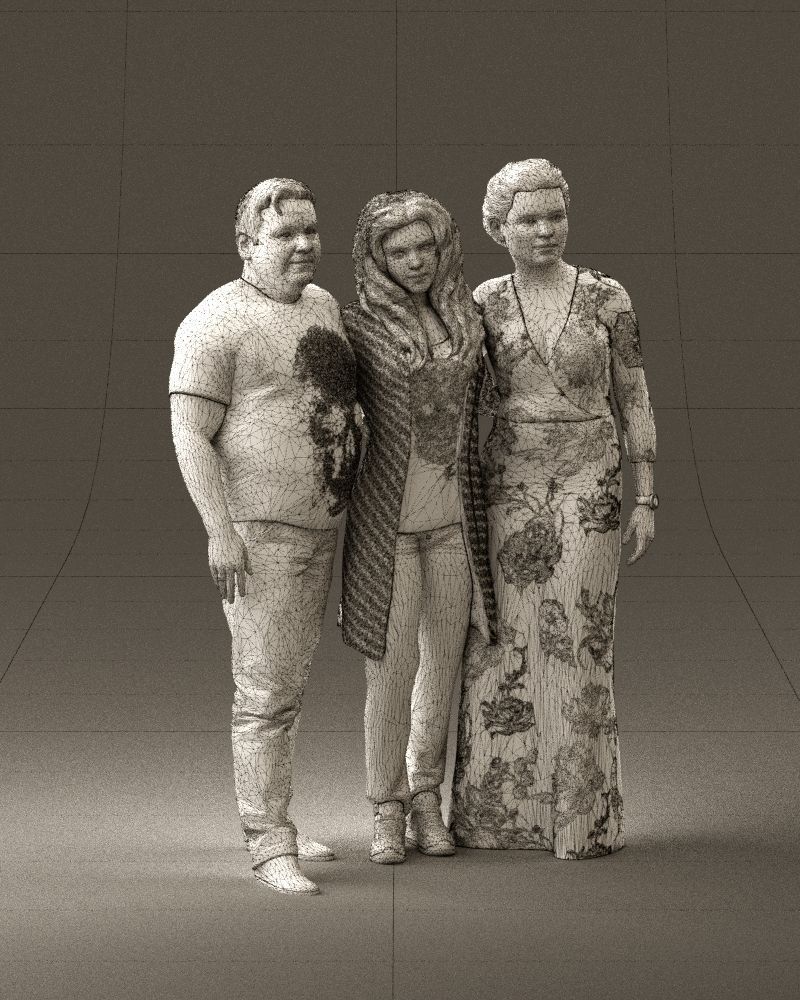 001037 family man and two woman in shirts with 3D model_26