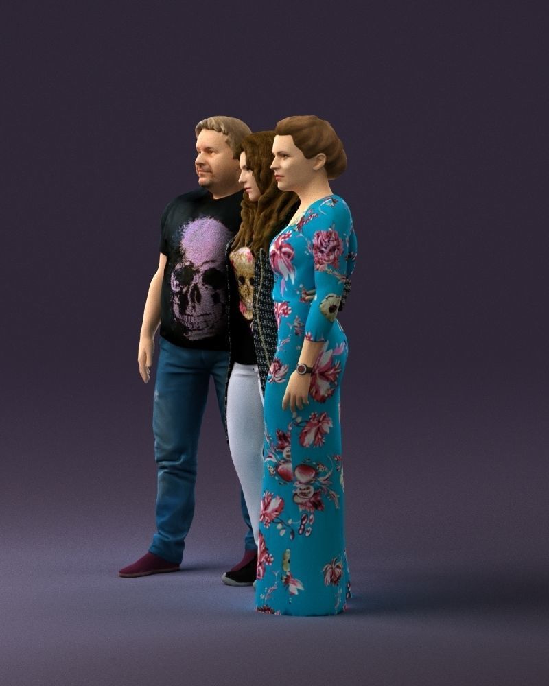 001037 family man and two woman in shirts with 3D model_9