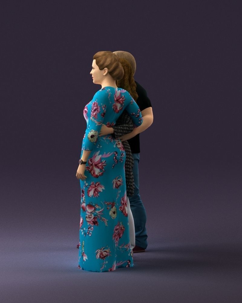 001037 family man and two woman in shirts with 3D model_8