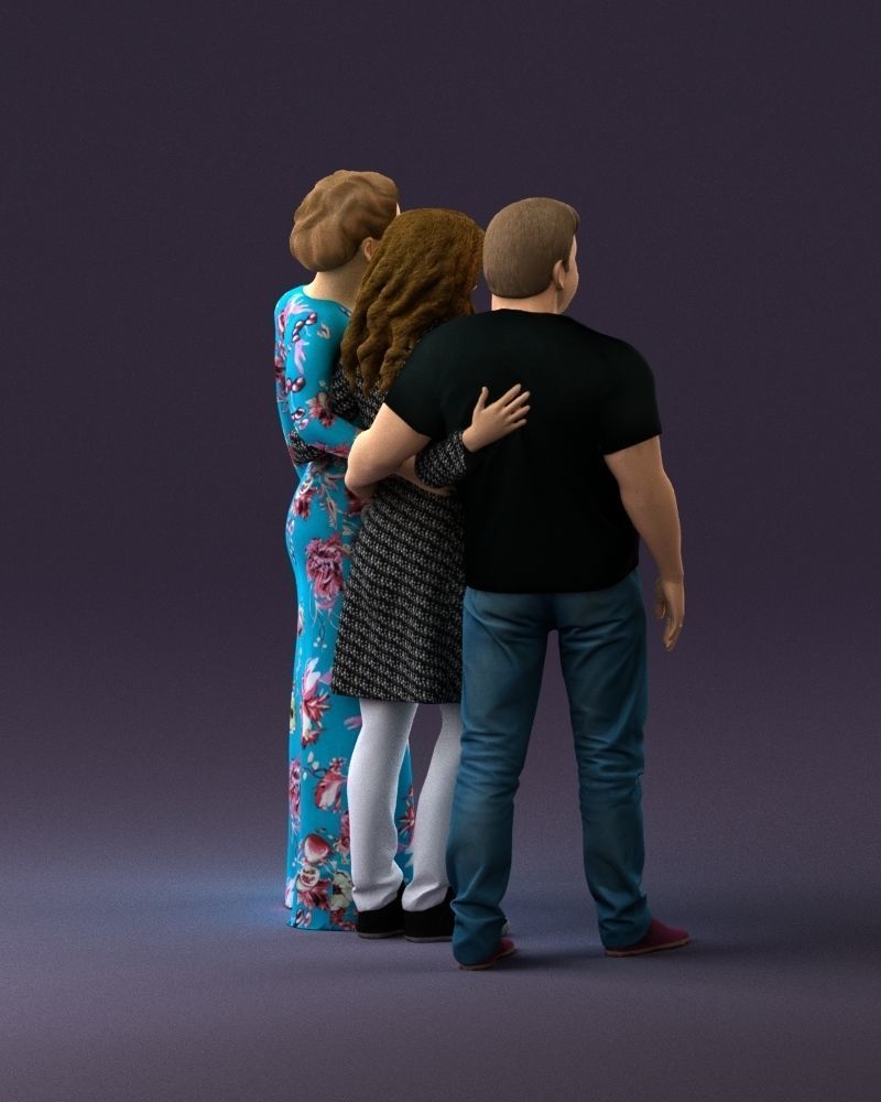 001037 family man and two woman in shirts with 3D model_5