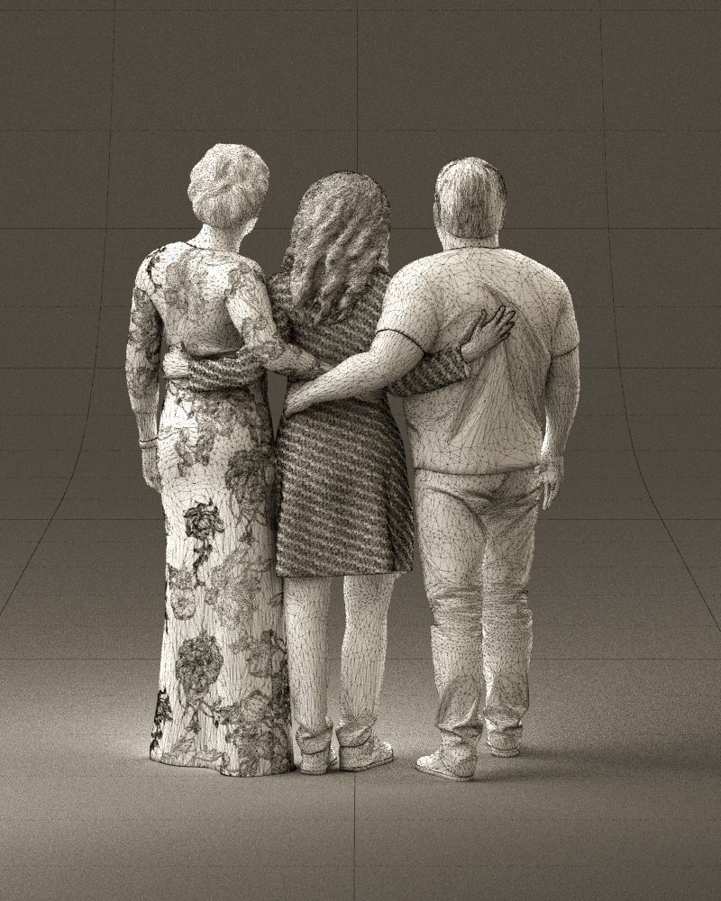 001037 family man and two woman in shirts with 3D model_30