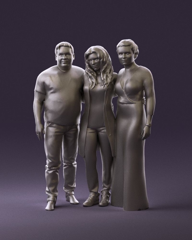 001037 family man and two woman in shirts with 3D model_23