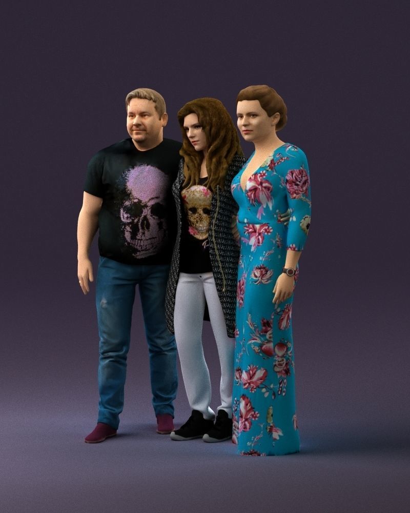 001037 family man and two woman in shirts with 3D model_10