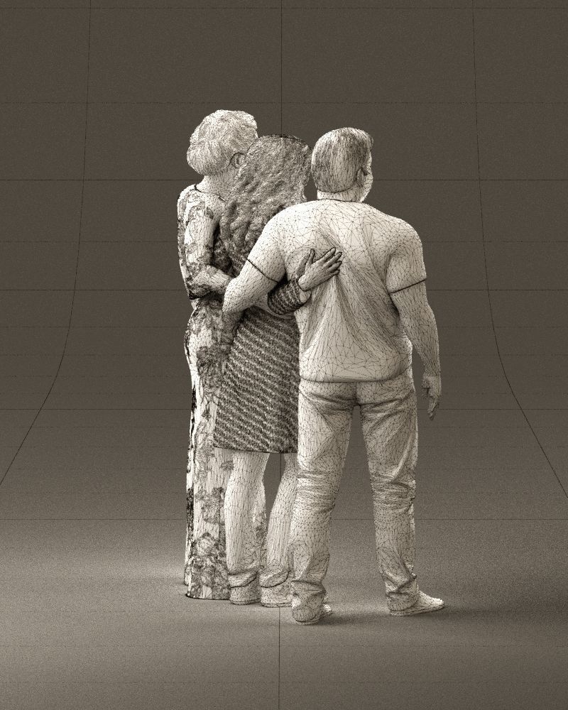 001037 family man and two woman in shirts with 3D model_29