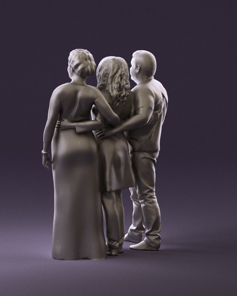001037 family man and two woman in shirts with 3D model_19